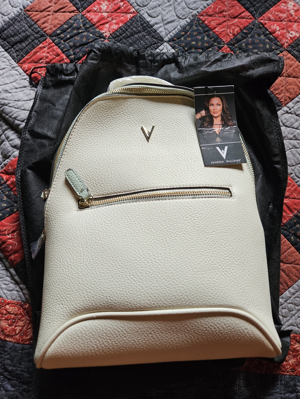 Vanessa Williams Cream Backpack Purse New With Tags And Duster